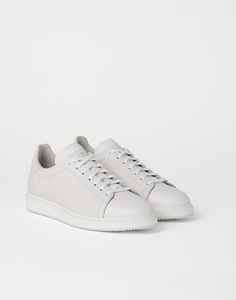 Calfskin sneakers (242MZUALGL325) for Man | Brunello Cucinelli Luxury Low-top Sneakers With Textured Sole, Luxury Calf Leather Sneakers For Streetwear, Modern Custom Lace-up Sneakers With Textured Sole, Luxury Sneakers With Rubber Sole For Streetwear, Lace-up High-top Sneakers With Leather Sole For Sports, Luxury High-top Sneakers With Rubber Sole, Luxury Round Toe Sneakers For Streetwear, Luxury Streetwear Sneakers With Round Toe, Lace-up Calf Leather Sneakers With Leather Sole