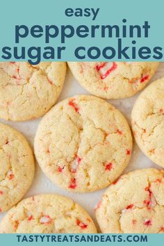 easy peppermint sugar cookies with text overlay