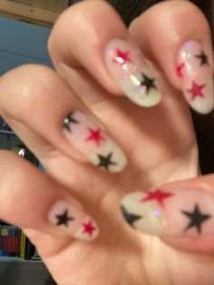 Summer Grunge Nails, Short Grunge Nails, Stargirl Nails, Stars Nails, Eye Nails, Grunge Nails, Really Cute Nails, Get Nails