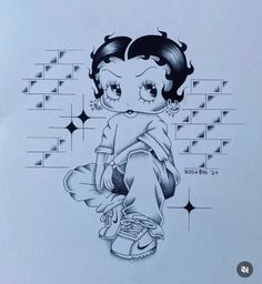 Chicana Betty Boop “Betty Foo-p” by @Koottsoo on IG ! 🖤 Chicano Art Movement, Chicanas Tattoo, Chicano Lettering, Books Open, Chicano Art Tattoos, Betty Boop Art