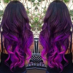 Love the way it fades and blends in with the color of her hair Pastel Hair Ombre, Purple Hair Color Ombre, Balyage Hair, Purple Ombre Hair, Fabulous Hair, Hair Color Purple, Colored Hair