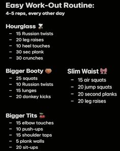 the workout routine for women is shown in this graphic