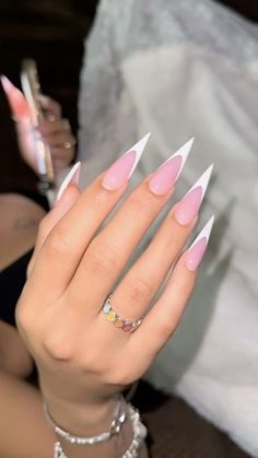 Stilleto nail set @eurroo_  #nails #nailart #stilletonails #frenchnails Medium Stiletto Nails, French Stiletto Nails, Short Stiletto Nails, Stilleto Nails Designs, Short Stiletto, Sitting Together, Long Stiletto Nails, Drip Nails