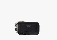 Easy does it. In pebbled leather our Ava wristlet keeps your cards handy. | Kate Spade Ava Coin Card Case Wristlet, Black Elegant Leather Wristlet With Card Slots, Black Wristlet With Card Slots For Everyday Use, Easy Does It, 2024 Wishlist, Coin Card, Your Cards, March 2024, Kate Spade Wallet, Wristlet Wallet