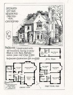 an old house with three floors and two story rooms in the front, second floor and third