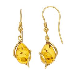 Make a fashion statement with these Amber teardrop wire earrings. Click on this JEWELRY & WATCHES GUIDE to learn about fit, styles, materials and more! Make a fashion statement with these Amber teardrop wire earrings. Click on this JEWELRY & WATCHES GUIDE to learn about fit, styles, materials and more! FEATURES Length: 19 mm x 10 mm Backings: wire Metal: sterling silver Plating: gold tone Finish: polished Packaging: boxed Nickel freeSTONE DETAILS Stone type: Amber Shape: teardrop Setting: fancy Gold Teardrop Wrap Earrings, Elegant Wire Wrapped Amber Earrings, Elegant Amber Wire Wrapped Earrings, Metal Teardrop Earrings With Lever Back, Elegant Yellow Wire Wrapped Earrings, Yellow Wire Wrapped Drop Earrings, Gold Wire Wrapped Teardrop Earrings, Gold Wire-wrapped Teardrop Earrings, Wire Wrapped Teardrop Drop Earrings