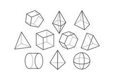 an image of different shapes that are drawn in pencil on paper, including the top one with