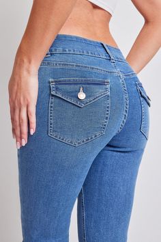 Elevate your style with our Women's Flare jeans. Featuring a unique flap back pocket design for that extra fitted structure to make your body look enhanced, these jeans are sure to turn heads. Perfect for any occasion, these jeans are a must-have in your wardrobe. These women's jeans feature a closure with two buttons Womens Flare Jeans, Pocket Jeans, Flare Jeans, Must Haves, Women Jeans, Wardrobe