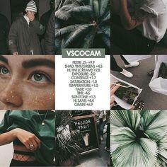 a collage of photos with people and plants