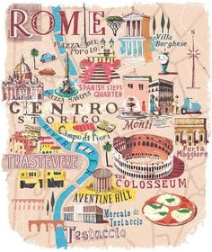 the map of rome, italy