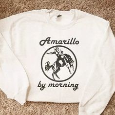 Amarillo by morning sweatshirt, crewneck gildan Western Hoodie Ideas, Western Style Outfits, Country Outfits, Western Outfits, Lookbook Outfits, Western Fashion, Winter Outfits, Graphic Sweatshirt