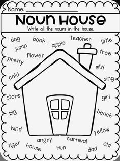 a coloring page with words that describe the house