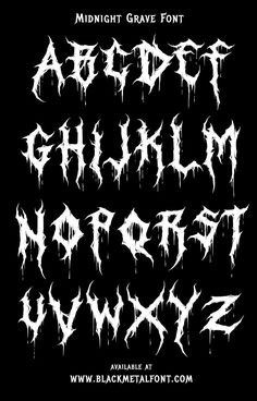 the font and numbers for midnight grave font