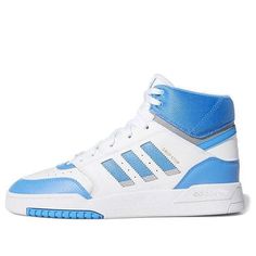 adidas originals DROP STEP 'White Blue' EE5222 (SNKR/Retro/Skate/High Top) Sporty High-top Adidas Skate Shoes, Adidas Three Stripes Skate Shoes For Light Sports, Mid-top High-top Sneakers For Streetwear With Three Stripes, Blue Skate Shoes With Three Stripes And Round Toe, Sporty Mid-top Adidas Skate Shoes, Sporty Adidas High-top Skate Shoes, High-top Skate Shoes With Three Stripes For Sports, High-top Light Blue Skate Shoes For Streetwear, Casual Blue Basketball Shoes With Adidas Logo