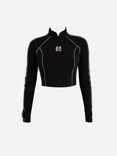 Cyberpunk Reflective Embroidery Long Sleeve T Shirt - Anagoc Rave Tops, Top Streetwear Brands, Clothing Details, Sporty Outfits, Kpop Outfits, Dream Clothes, Street Style Outfit, The Chic, Online Shopping Clothes