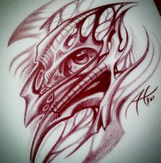 a drawing of a dragon's head with flames coming out of it