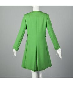 "ALI COAT AND DRESS Handmade 100% Polyester Color: GREEN on the chart SIZING Choose between the standard size or order your dress made-to-measure, to have the dress made perfectly after your personal measurements. To make sure you fit in the standard size, please check the following measurements: *Sizes inches XS: CHEST 33.07 IN / WAIST 25.98 IN / HIPS 35.43 IN S: CHEST 34.64 IN / WAIST 27.55 IN / HIPS 37.07 IN M: CHEST 36.22 IN / WAIST 29.13 IN / HIPS 38.58 IN L: CHEST 37.79 IN / WAIST 30.70 IN Chic Fitted Green Outerwear, Retro Green Formal Outerwear, Retro Green Outerwear For Spring, Vintage Long Sleeve Green Dress, Retro Green Spring Outerwear, Green Fitted Retro Outerwear, Fitted Green Retro Outerwear, Vintage Green Formal Outerwear, Retro Green Dress For Work