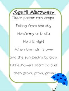 a poem written in the shape of an umbrella on a blue and white chevron background