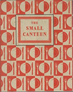 the small canten cookbook is shown with red and white checkered paper on it