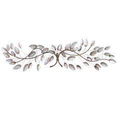 a metal wall decoration with leaves on it