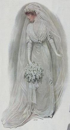 an illustration of a woman in a wedding dress