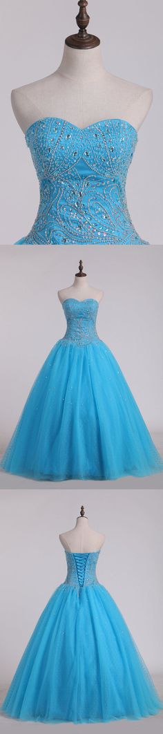 2019 balón vestido de novia Vestidos de quinceañera con rebordear Tul Corset Tie Back, Dresses With Beading, Kelly Brown, Quinceanera Dresses Pink, Quinceanera Dresses Blue, Lace Up Corset, Show White, Dresses Quinceanera, Beaded Tulle