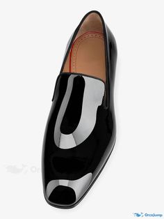 OrcaJump - Round Toe Dress Loafers: Patent Leather Slip-On Shoes with V Cut Detailing - Perfect for Proms and Party Events Dress Loafers, Party Events, Leather Slip On Shoes, Party Style, V Cut, V Cuts, Style Chic, Party Event, Party Fashion