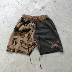 Men's online stylish private wardrobe | Hivenmax Celana Boxer, Butterfly Shorts, Butterfly Patch, Streetwear Men Outfits, Print Shorts, Type Of Pants, Mode Inspiration, Look Cool