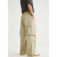 Spring/Summer Big Pocket Parachute Wide Leg Cargo Pants Fabric: 100% Polyester Size: S, M, L, XL Multiple Color Selections: Khaki  Season: Spring, Fall, Summer Wide Leg Parachute Pants For Summer Outdoor Activities, Summer Wide Leg Parachute Pants For Outdoor, Summer Outdoor Wide Leg Parachute Pants, Summer Outdoor Relaxed Fit Parachute Pants, Solid Parachute Pants For Summer Outdoor, Summer Outdoor Solid Color Parachute Pants, Spring Khaki Cargo Pants With Multiple Pockets, Khaki Summer Outdoor Pants, Casual Straight Parachute Pants With Cargo Pockets