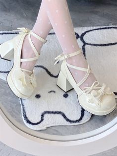 Product information: Heel height: 7cm Platform height: 2cm Color classification: blue, milk powder, milk white solid color, pink, Black Pink Size: 34,35,36,37,38,39,40,41 Packing list: 1pairs* Shoes Product Image: White Solid Color, Mid Heel Shoes, White Solid, Milky White, Powdered Milk, Mid Heel, Kawaii Fashion, Jumpsuits For Women, Heel Height