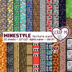 a large collection of minecraft texture packs with different colors and textures for each pixel