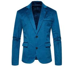 The solid color blazer is simple, modern yet stylish. A faux suede blazer pairs well with a solid shirt, sweater, dress pants, or jeans for a casual, everyday look. The faux suede blazer is perfect for dates, parties, weddings, proms, office work, meetings, and more. Can also be given as a gift to family or friends. Blue Velvet Blazer Outfit Men, Semi-formal Notch Lapel Velvet Blazer, Suede Suit, Royal Blue Single-breasted Blazer With Notch Lapel, Blue Double-breasted Blazer With Pockets, Blue Double-breasted Blazer With Welt Pockets, Prom Tuxedo, Floral Print Blazer, Work Meetings