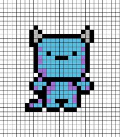 Pixel art template of James P. Sullivan (Sully) from the Disney Pixar film Monsters, Inc. and University. Sully Pixel Art, Monsters Inc Pixel Art, Sully Perler Beads, Pixar Perler Beads, Monsters Inc Perler Beads, Pixar Pixel Art, Pixel Art Drawings Ideas, Pixel Art Templates Easy, Pixel Art Movie