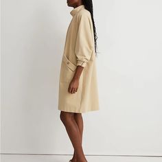 A Nod To Classic Menswear, This Longline Jacket Comes In A Cotton Terry Cloth. Relaxed And Roomy, It Features Two-Way Pockets, Buttons Along The Front And The Best Partthere Are Matching Shorts For A Cool Twinset Moment. Relaxed, Oversized Fit. Arm To Arm 25 1/2”. Body Length From High Point Of Shoulder: 38 1/2" (Based On Size M). Cotton/Elastane. Machine Wash. Color Is Called Pale Lichen. Beige Relaxed Fit Outerwear For Business Casual, Relaxed Fit Neutral Outerwear For Daywear, Collared Outerwear With Button Cuffs For Daywear, Collared Outerwear For Daywear In Fall, Khaki Long Sleeve Outerwear, Beige Outerwear With Pockets For Daywear, Beige Outerwear With Pockets For Daytime, Khaki Outerwear With Pockets For Daywear, Khaki Daywear Outerwear With Pockets