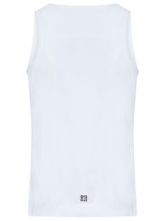 Round neckline, racer back; Sleeveless Contrasting Givenchy Archetype print at front; Small contrasting 4G print at back Straight hem Slim fit White color 90% Cotton, 10% Elastane Made in PortugalL'articolo in foto corrisponde alla taglia M. Taglia manichino: 42 IT. Misure manichino: Altezza 1. 75 cm, Seno/Torace 85cm, Vita 65 cm, Spalla 44 cm, Collo 36 cm, Lunghezza braccio 57cm, Circonferenza polso 16cm, Livello petto 26cm, Livello Ginocchio 66cm | Givenchy Women's Archetype Tank Top in White | SS24 White Stretch Cami Vest, White Stretch Vest With Tank Straps, White Stretch Tank Vest, Casual White Racerback Vest, White Racerback Gym Vest, White Fitted Racerback Vest, Fitted White Racerback Vest, Sporty White Racerback Vest, White Sleeveless Athleisure Tank Top