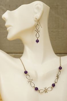 Sterling Silver Jewelry 925 Amethyst Gemstone Fancy Link Necklace & Pierced Dangle Earrings Set. No smoke or pet odors. The necklace is 18" long. The matching earrings are 1.5" long. Elegant Purple Wire Wrapped Jewelry, Elegant Purple Pierced Jewelry, Elegant Purple Necklace With Matching Earrings, Sterling Silver Jewelry With Lavender Matching Earrings, Lavender Sterling Silver Jewelry With Matching Earrings, Silver Amethyst Hypoallergenic Jewelry, Hypoallergenic Silver Amethyst Jewelry, Hypoallergenic Amethyst Silver Jewelry, Hypoallergenic Sterling Silver Purple Jewelry