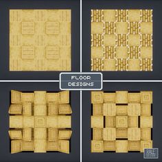 four different types of floor designs in the same style and color, each with an individual's own design