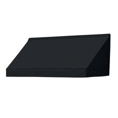 an image of a black shelf on a white background with the top half closed up