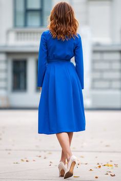 Royal Blue Dress, Elegant Shirt Dress, Long Sleeve Dress Bright blue dress with collar and front buttons ➤ Features > Dress length: 107 cm (42,12'') > Stand up collar > Long sleeves > Lining in skirt part > Zipper on the side > Front buttons > Separated belt ➤ Sizing My Size Guide in FAQ section below will help you define the perfect size match. The item can also be made according to your measurements - just message them to me. ➤ Delivery Your item is made-to-order and will Formal Winter Dress, Blue Dress Elegant, Long Sleeve Dress Midi, Front Button Dress, Bright Blue Dress, Elegant Shirt Dress, Bright Blue Dresses, Shirt Dress Long Sleeve, Shirt Dress Long