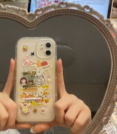 sanrio characters keroppi hello kitty pompompurin Phone Case Collage Ideas, Phone Case With Stickers, Decorated Clear Phone Case, Phone Case Stickers Ideas, Phone Collage, Decorating Phone Case, Phone Case Collage, Decorated Phone Cases, Sticker Phone Case