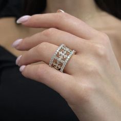 This Wide Band Openwork Cross Design Ring Is Crafted From Rich 14k Yellow Gold. Set With Shimmering Round Cut Diamonds, Totaling 1.15 Carats. The Diamond Color Is I With Si-I Clarity. Ring Size 7.5. Width Of The Ring Is 13 Mm. Total Weight: 8.53 Grams. Comes With A Presentable Gift Box. Id: 02697 Everyday Luxury White Jewelry With Lab Grown Diamond, Everyday Luxury White Lab Grown Diamond Jewelry, Vs Clarity Diamond Ring For Everyday Luxury, Luxury White Lab Grown Diamond Ring, White Luxury Lab-grown Diamond Ring, Luxury White Lab-grown Diamond Ring, White Diamond Baguette Cut Jewelry, Luxury White Baguette Cut Jewelry, Luxury Everyday White Moissanite Jewelry