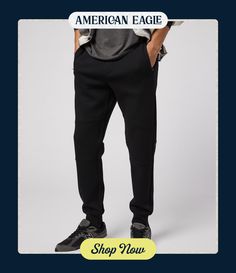 Ridiculously soft with comfort stretch/Moisture-wicking & cool to the touch/Drawstring waistband/Interior cell phone pocket/Match it with the AE 24/7 Hoodie Drawstring Waistband, American Eagle Outfitters, American Eagle, Women Jeans, Shop Now, Active Wear