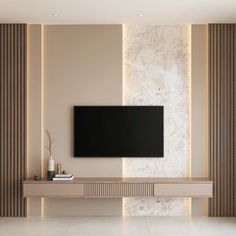 a large flat screen tv mounted to the side of a wall