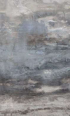 an abstract painting with grey and white colors