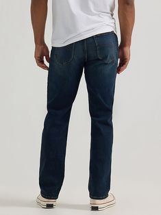 Everyone deserves next level comfort and timeless style, so treat yourself to the Lee® Men's Extreme Motion Relaxed Straight Jean. Designed to move with you all day, this mid-rise jean features a relaxed fit through the seat and thigh, plus performance stretch fabric and an Extreme Flex waistband for easy movement. With classic Lee details, like our 5-pocket styling, branded hardware, and an iconic leather pocket patch, this jean will separate you from the pack and stay looking good. Mens Fashion Jeans, Leather Pocket, The Pack, Looking Good, Mid Rise Jeans, Jeans Style, Timeless Style, Straight Jeans, The Man