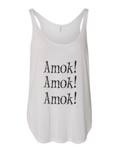 Amok! Amok! Amok! Flowy Side Slit Tank Top - Wake Slay Repeat 30 And Single, White Tank Top, High & Low, High Low, Solid Colors, Tank Top, Solid Color, Tank Tops, Women's Top