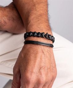 Details Bold Bob is armed with distinctive shields (11mm) and a recognizable t-clasp made of the strongest marine-grade stainless steel. Bob also features the best marine rope (3mm) available, for a stylish, nautical look. Adjustable Durable Black Chain Bracelet, Black Chain Bracelet With Adjustable Stainless Steel Clasp, Adjustable Black Chain Bracelet With Stainless Steel Clasp, Classic Adjustable Black Chain Bracelet, Masculine Black Stainless Steel Jewelry, Masculine Adjustable Stainless Steel Jewelry, Masculine Black Stainless Steel Bracelets, Black Metal Bracelets Tarnish Resistant, Adjustable Gunmetal Jewelry