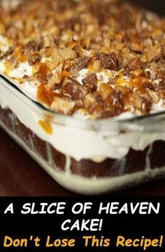 Heaven Cake Recipe, Slice Of Heaven Cake, Heaven Cake, Recipes Using Cake Mix, Dessert Oreo, Cake Mix Desserts, Poke Cakes, Slice Of Heaven, Food Chocolate