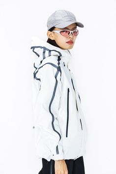 ENSHADOWER Teflon Reflective Water-Proof Windbreaker Type 1 White Urban Track Jacket For Light Sports, Sporty White Track Jacket With Reflective Details, Technical Nylon Track Jacket With Reflective Details, Functional Track Jacket With Reflective Details For Streetwear, Nylon Techwear Track Jacket With Reflective Details, White Reflective Winter Outerwear, Winter White Outerwear With Reflective Details, Technical Nylon Windbreaker With Reflective Details, Technical Hooded Track Jacket With Reflective Details