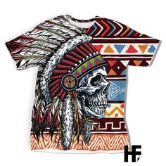 Get your product: Skull Indian Tribe Ez06 1203 All Over T-Shirt
1. PRODUCT INFORMATION:

Proudly printed in America
5.3 oz, unisex fit
Heavy cotton, classic midweight fabric
Material: 100% cotton | Dark Gray: 50% cotton:50% polyester | Light Gray: 90% cotton:10% polyester
Double-needle stitched neckline, bottom hem, and sleeves
Quarter-turned to eliminate center crease
7/8 inch collar
Tear-away label
Machine-wash safe
Copyrighted artwork
2. SIZE CHART:
3. RETURN:
We will gladly issue you a repla White Skull Graphic Print T-shirt, White T-shirt With All Over Print For Fans, White All Over Print T-shirt For Fans, Multicolor All Over Print T-shirt For Fans, Multicolor Skull Print T-shirt With Crew Neck, Cotton T-shirt With Custom Skull Print, Multicolor Crew Neck T-shirt With Skull Print, Red Skull Print Graphic Tee, Unisex Skull Print T-shirt With Crew Neck